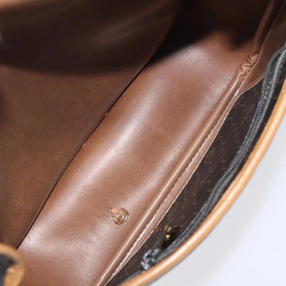 Christian Dior Honeycomb Canvas Shoulder Bag PVC Brown Gold Auth BA1926 - Picture 10 of 16